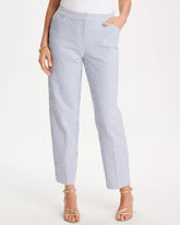 Chico's Striped Seersucker Straight Ankle Pants