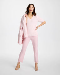 Chico's Space Dyed Ruched V-Neck Pullover Sweater
