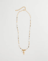 Chico's Coral Jade Stone Charm Necklace