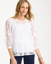 Chico's Lace Burnout Blouse