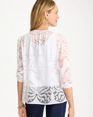 Chico's Lace Burnout Blouse