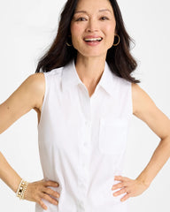 Chico's Poplin Cotton Collared Tunic