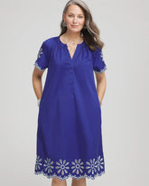 Chico's Embroidered Poplin Popover Dress