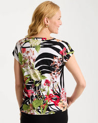 Chico's Refined Jersey Slub Button Tee