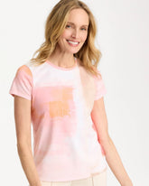 Chico's Cotton Stretch Watercolor Cap Sleeve Tee