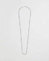 Chico's Silvertone Long Beaded Necklace
