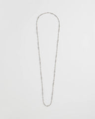 Chico's Silvertone Long Beaded Necklace