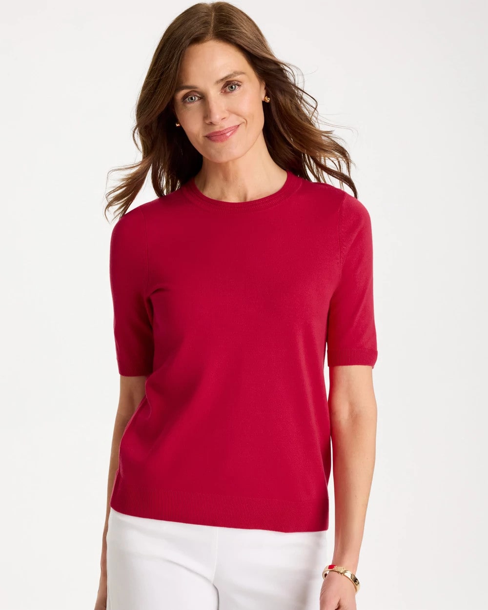 Chico's Ella Short-Sleeve Sweater