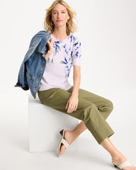 Chico's Ella Short-Sleeve Orchid Sweater