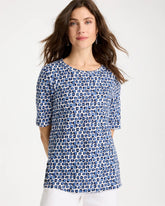 Chico's Cotton Slub Printed Tee