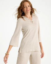 Chico's Embroidered Linen Tee