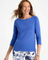 Chico's Pima 3/4 Sleeve Tee