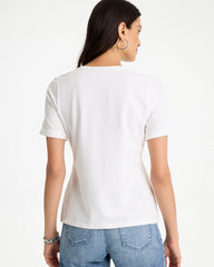 Chico's Cotton Stretch Palm Sequin Tee