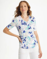 Chico's Pebbles Cotton Slub V-Neck Tee