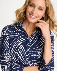 Chico's Printed No Iron Stretch Shirt