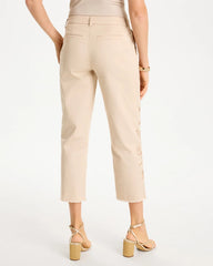 Chico's Relaxed Embroidered Fray Crop Pant