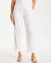 Chico's Soft-Stretch Linen Straight Tapered Ankle Pants
