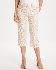 Chico's Animal Print Emme Sateen Straight Capri Pants