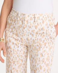 Chico's Animal Print Emme Sateen Straight Capri Pants