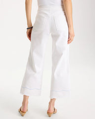 Chico's Pull-On Wide-Leg White Crop Jeans