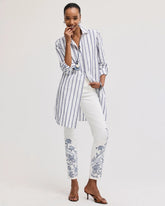 Chico's Embroidered Girlfriend Slim Ankle Jeans