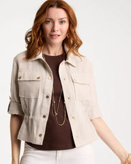 Chico's Linen Cargo Jacket