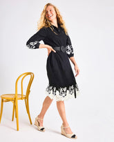 Chico's Cotton Lace Trim Shirtdress