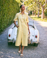 Chico's Embellished Linen-Cotton Shirtdress