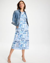 Chico's Soft-Stretch Sleeveless Tropical Dress