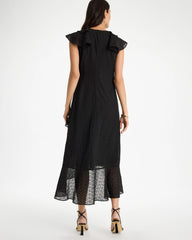 Chico's Floral Surplice Ruffled Dress