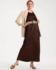 Chico's Satin Crinkle Maxi Skirt