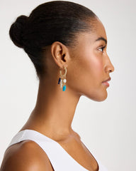 Chico's Fish Charm Crinkle Hoop Earrings