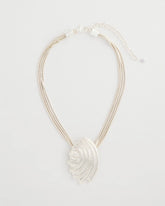 Chico's Silvertone Shell Pendant