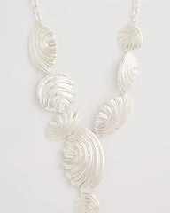 Chico's Silvertone Shell Charm Y-Necklace