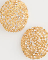 Chico's Sea Foam Medallion Stud Earrings