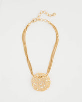 Chico's Sea Foam Medallion Pendant Necklace