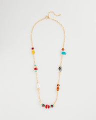 Chico's Mixed-Media Long Beaded Necklace