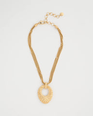 Chico's Crinkle Goldtone Pendant Necklace
