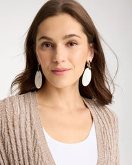 Chico's Shell Oval Drop Earrings