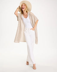 Chico's Crochet Knit Belted Ruana