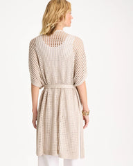 Chico's Crochet Knit Belted Ruana