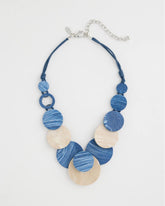 Chico's Chico's Originals Blue Neutral Wood Bib Necklace
