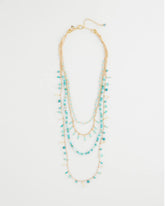 Chico's Multi-Strand Aqua Layering Necklace