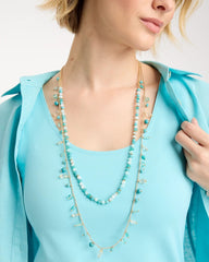 Chico's Multi-Strand Aqua Layering Necklace