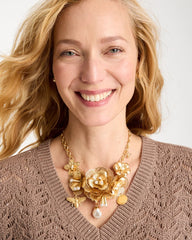 Chico's Chico’s Originals Filigree Flower Bib Necklace