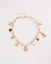 Chico's Genuine Jade Stone Charm Short Necklace
