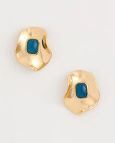 Chico's Blue Resin Cab Oversized Stud Earrings