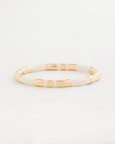 Chico's White Enamel Hinge Bangle