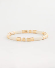 Chico's White Enamel Hinge Bangle