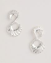 Chico's Silvertone Doorknocker Earrings